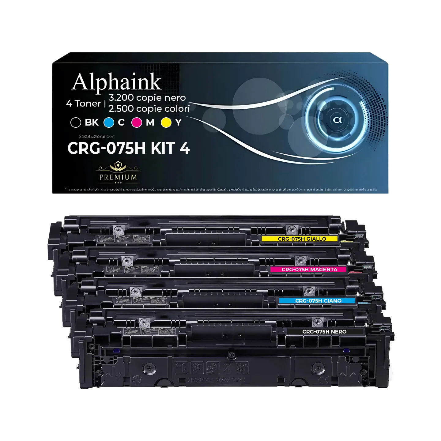 Kit 4 Toner Compatibili Canon CRG075H Nero + Colori