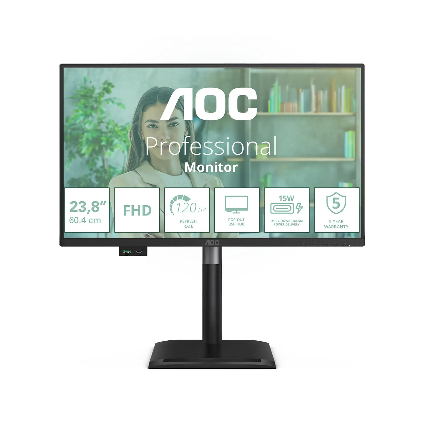Monitor AOC 23.8'' IPS 120Hz Full HD Wide Frameless 24P4U