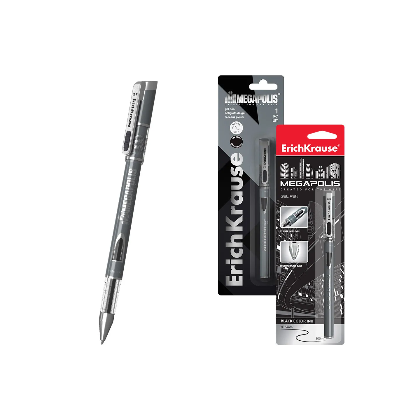 Penna Nera a Gel ErichKrause MEGAPOLIS® Gel Stick