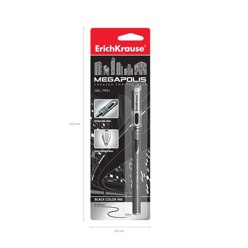 Penna Nera a Gel ErichKrause MEGAPOLIS® Gel Stick