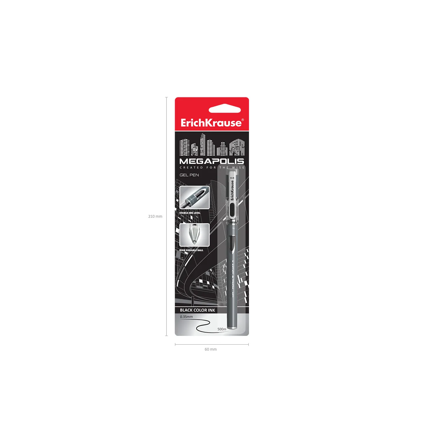 Penna Nera a Gel ErichKrause MEGAPOLIS® Gel Stick