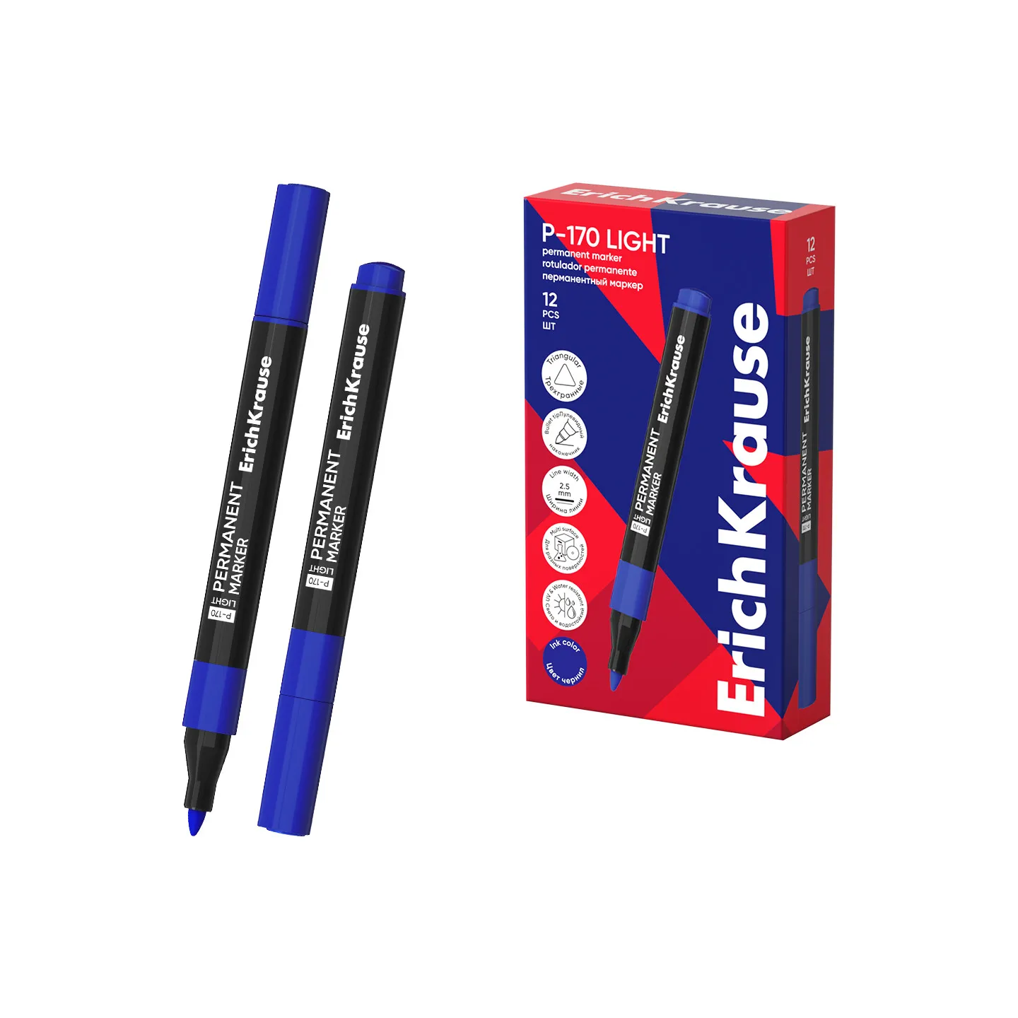 Box 12 Pennarelli Blu Indelebili ErichKrause P-170 Light