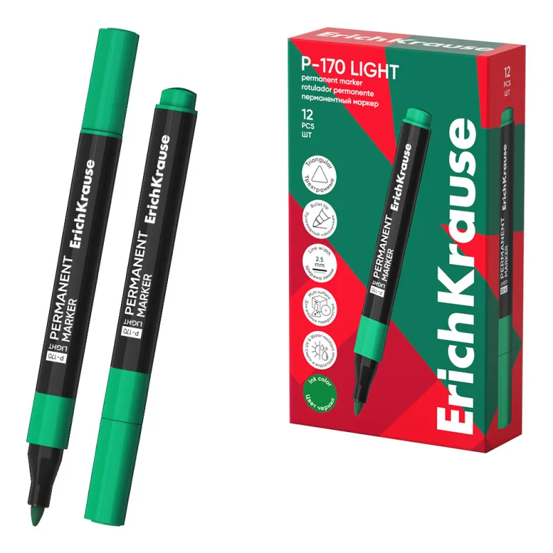 Box 12 Pennarelli Verdi Indelebili ErichKrause P-170 Light
