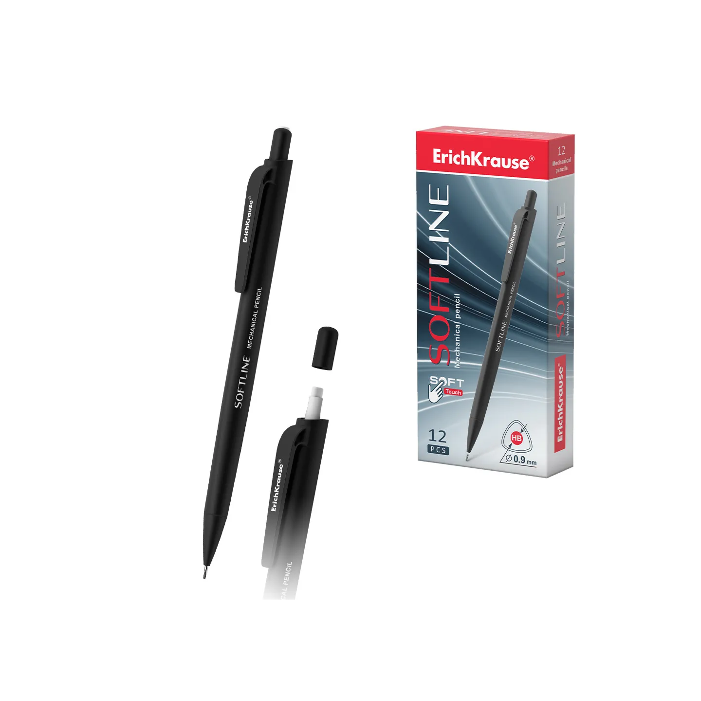 Box da 12 Matite Meccaniche HB ErichKrause SoftLine con gomma