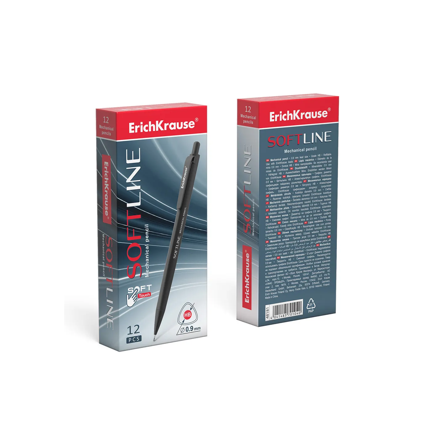 Box da 12 Matite Meccaniche HB ErichKrause SoftLine con gomma