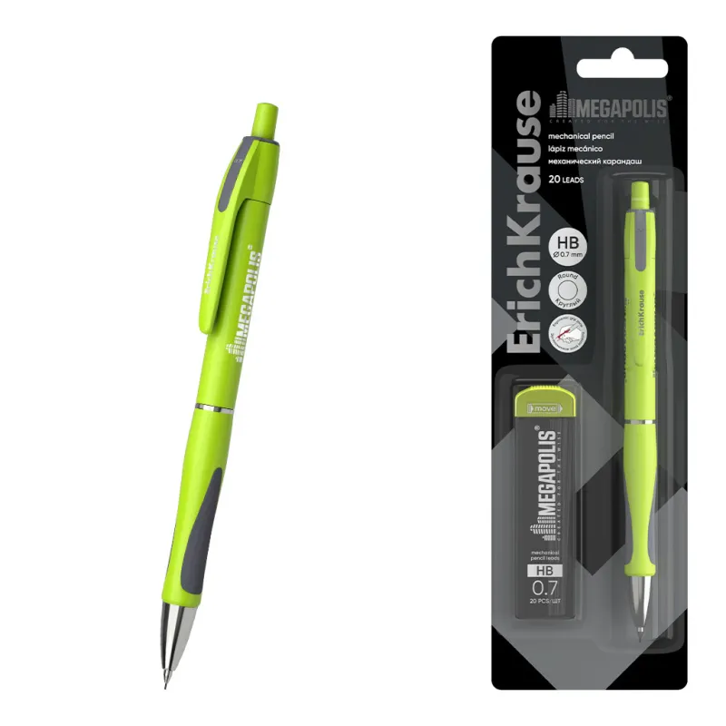 Matita meccanica HB ErichKrause MEGAPOLIS Concept 0,7 mm con 20 Mine