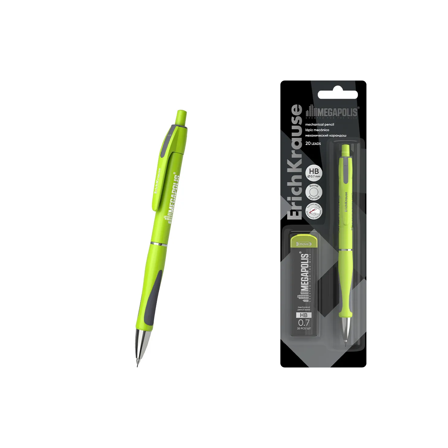 Matita meccanica HB ErichKrause MEGAPOLIS Concept 0,7 mm con 20 Mine