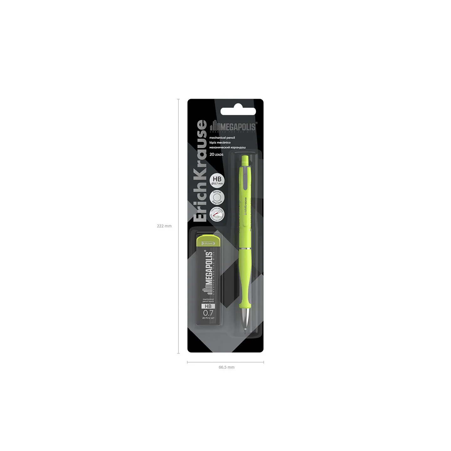 Matita meccanica HB ErichKrause MEGAPOLIS Concept 0,7 mm con 20 Mine