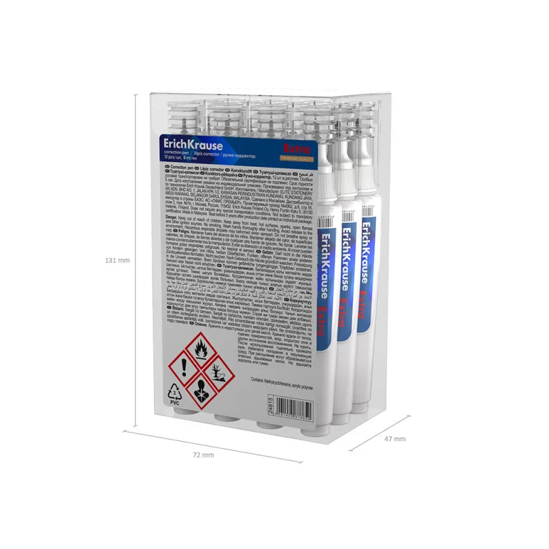Box 12 Penne Correttore a Liquido Erichkrause Extra da 8 ml