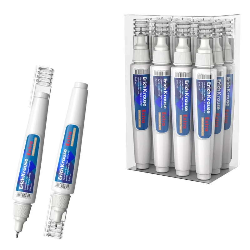 Box 12 Penne Correttore a Liquido Erichkrause Extra da 8 ml