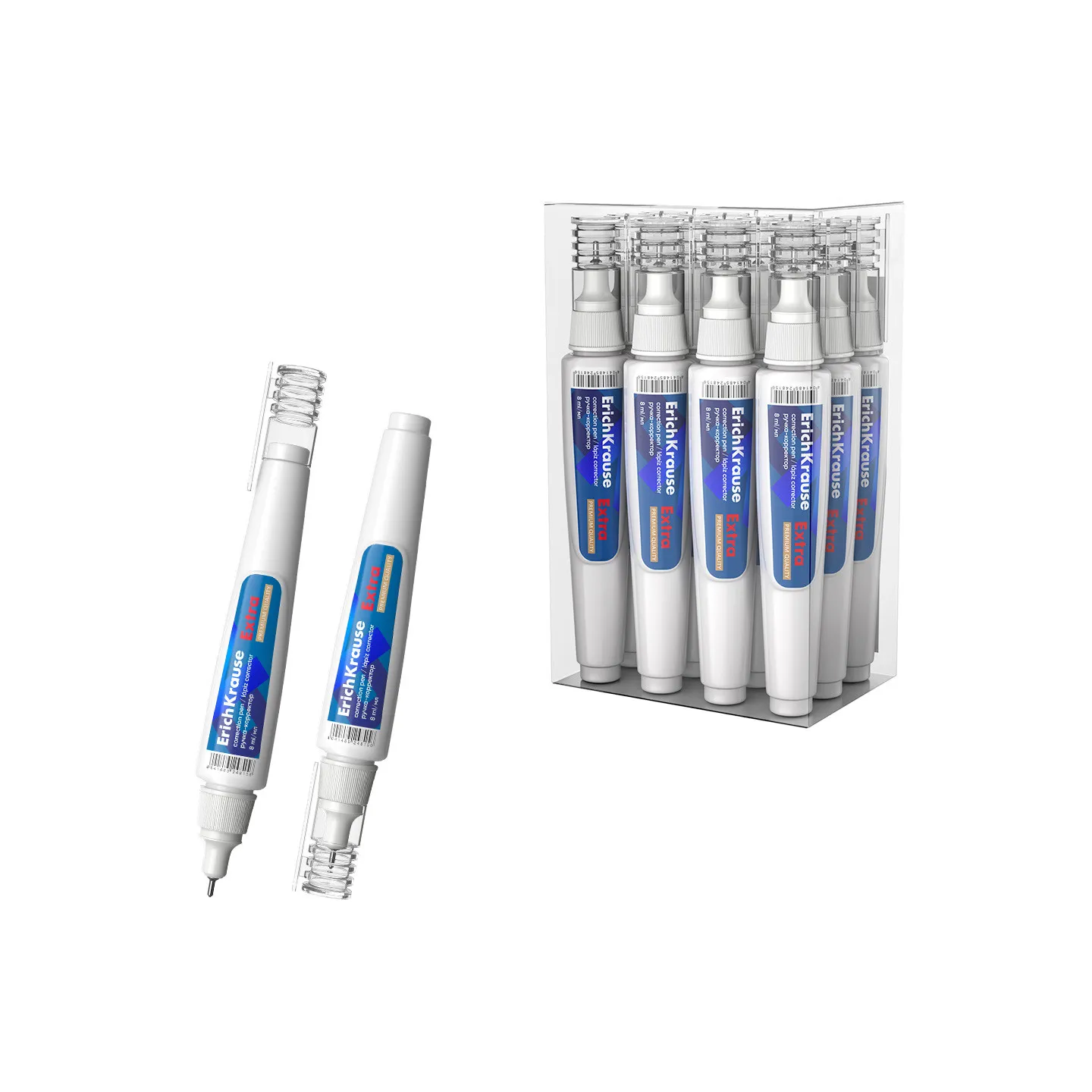 Box 12 Penne Correttore a Liquido Erichkrause Extra da 8 ml