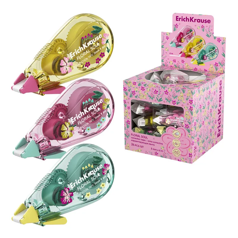 Box Dispenser 24 Nastro Correttore Floral Soul  da 5 mm x 6 m