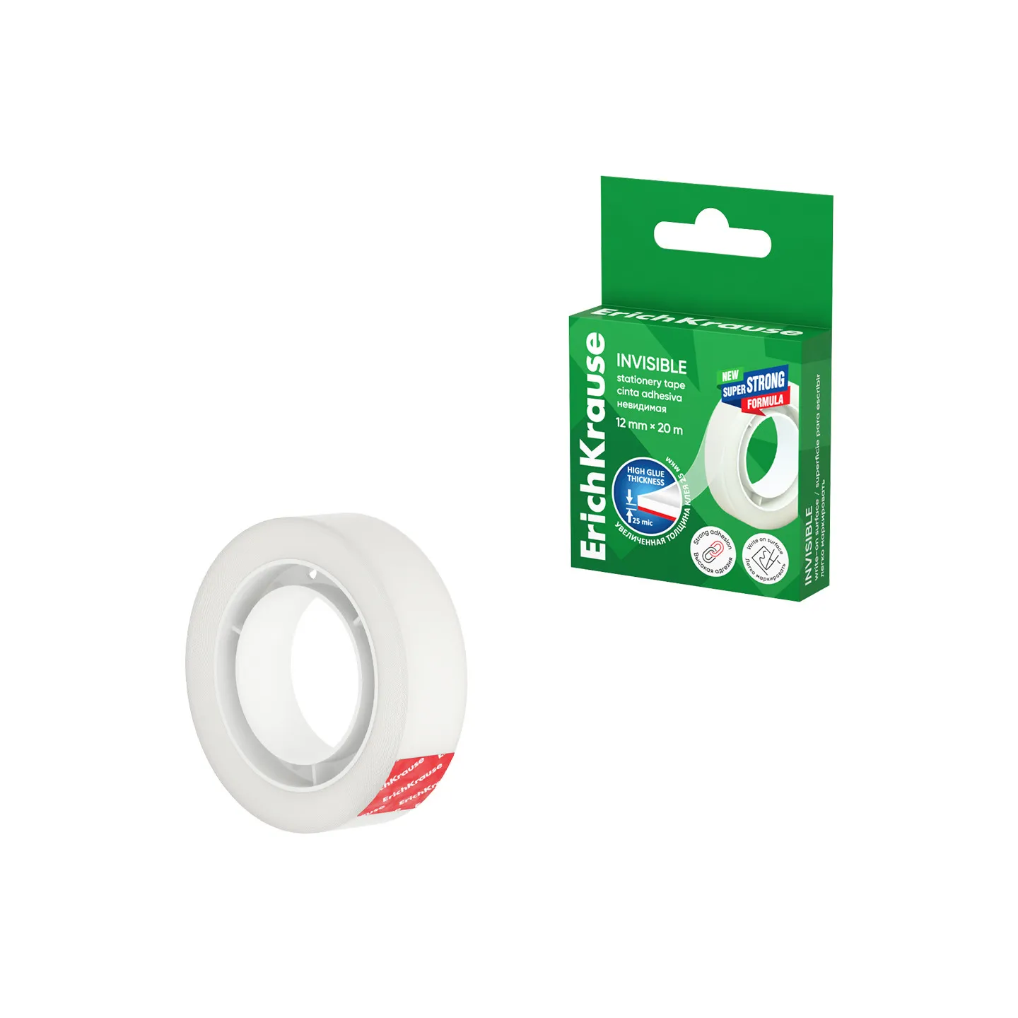 Nastro Adesivo Trasparente Opaco ErichKrause Invisible 12 mm x 20 m