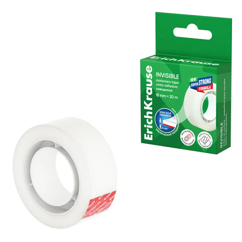 Nastro Adesivo Trasparente Opaco ErichKrause Invisible 18 mm x 20 m