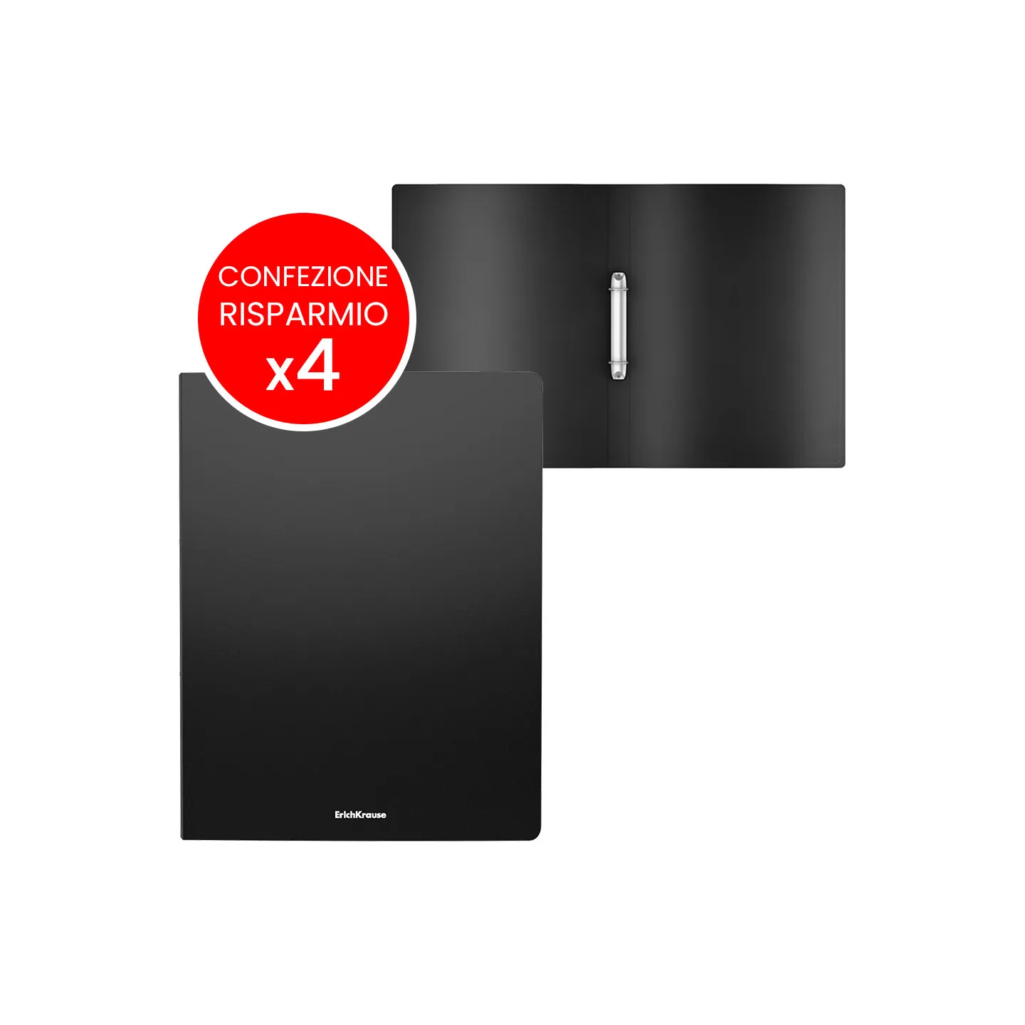 Box Risparmio 4 Raccoglitore A4 2 Anelli ErichKrause Matt Classic Nero