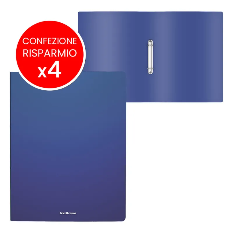Box Risparmio 4 Raccoglitore A4 2 Anelli ErichKrause Matt Classic Blu