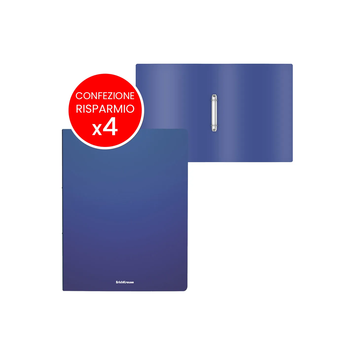 Box Risparmio 4 Raccoglitore A4 2 Anelli ErichKrause Matt Classic Blu