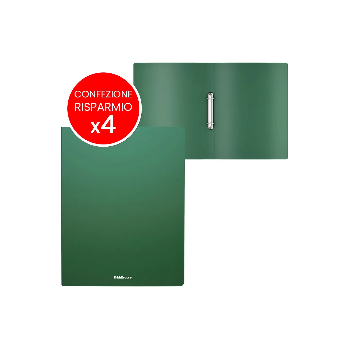 Box Risparmio 4 Raccoglitore A4 2 Anelli ErichKrause Matt Classic Verde