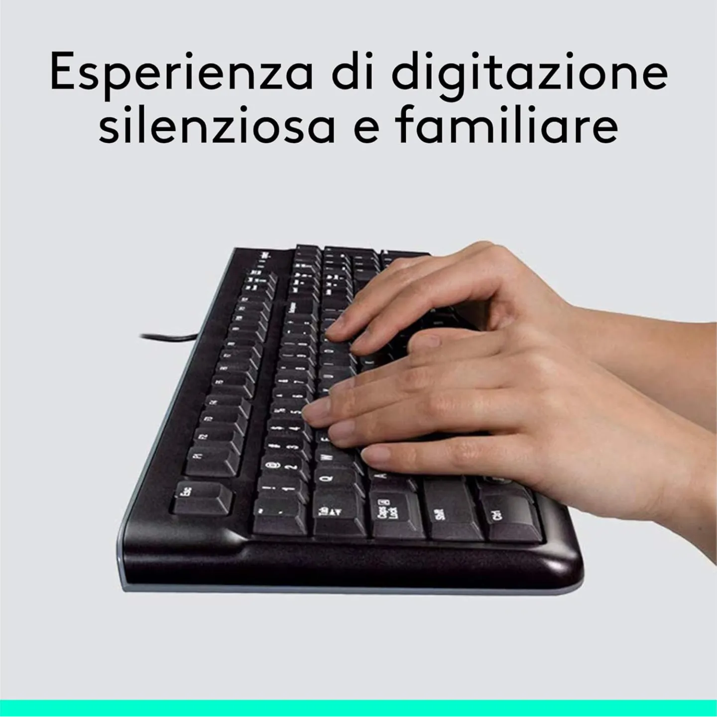 Combo Tastiera e Mouse Kit Logitech MK120 Con Cavo SUB Plug-And-Play Nero