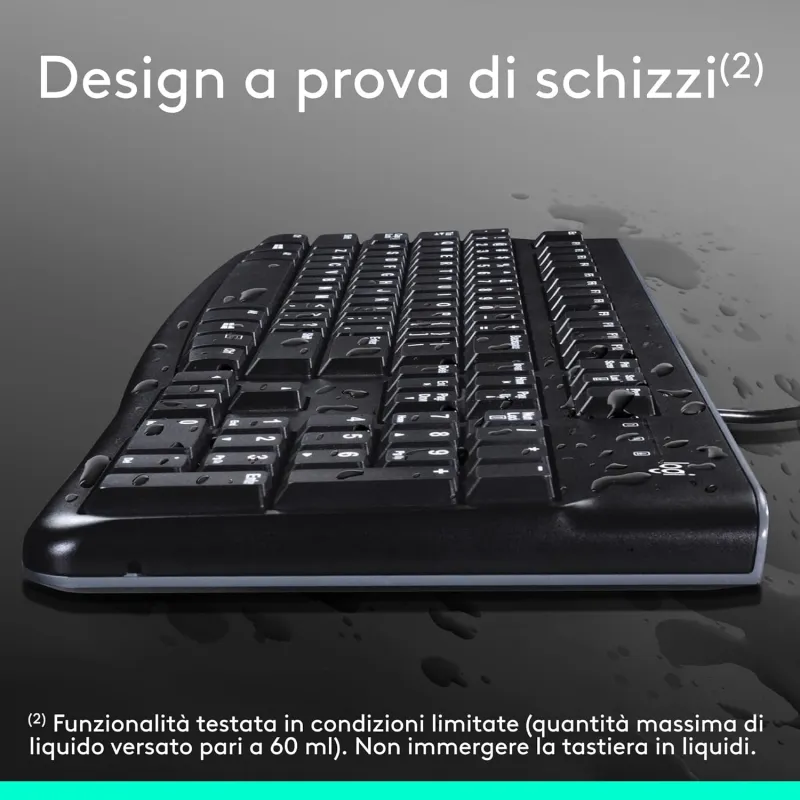 Combo Tastiera e Mouse Kit Logitech MK120 Con Cavo SUB Plug-And-Play Nero