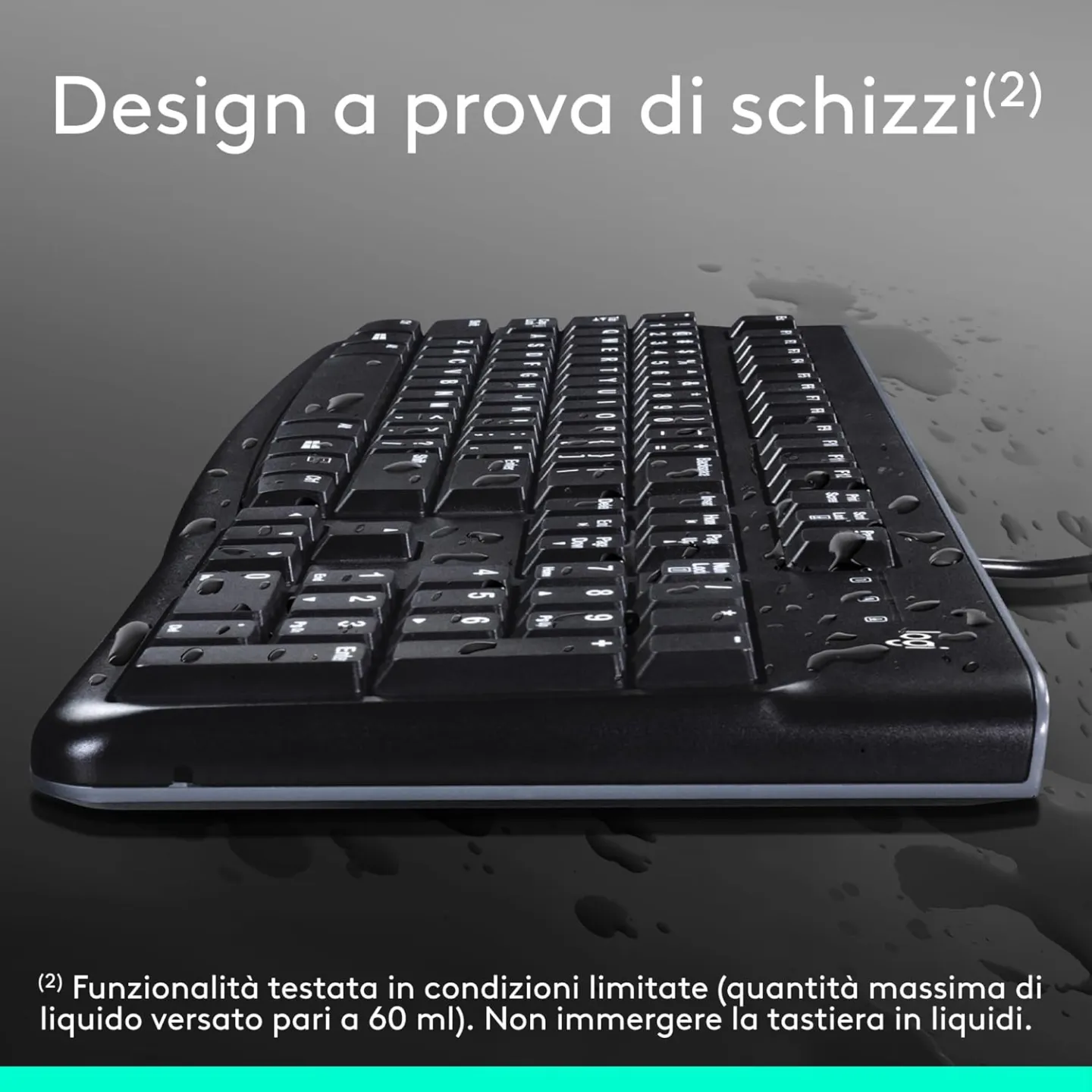 Combo Tastiera e Mouse Kit Logitech MK120 Con Cavo SUB Plug-And-Play Nero