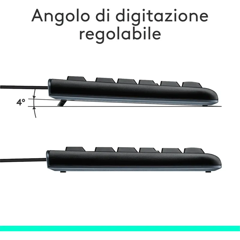 Combo Tastiera e Mouse Kit Logitech MK120 Con Cavo SUB Plug-And-Play Nero