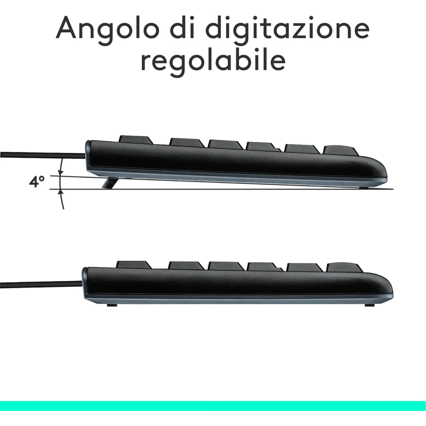 Combo Tastiera e Mouse Kit Logitech MK120 Con Cavo SUB Plug-And-Play Nero
