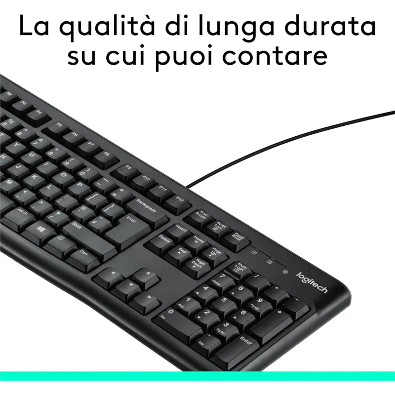 Tastiera Logitech K120 Con Cavo Plug-and-Play Nera