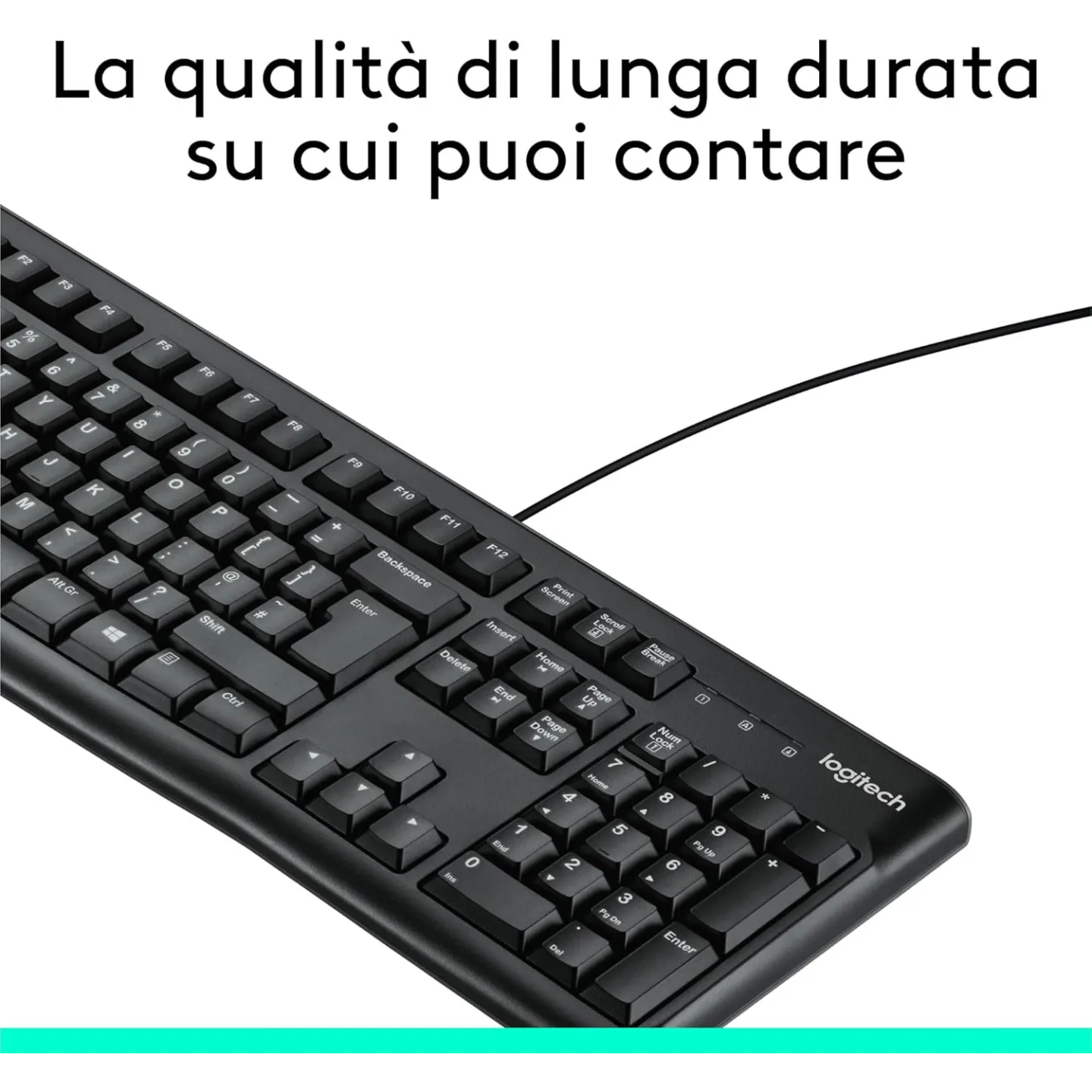 Tastiera Logitech K120 Con Cavo Plug-and-Play Nera