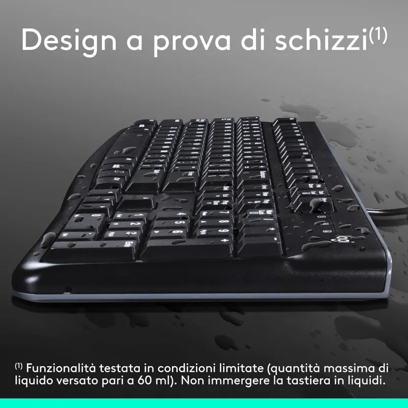 Tastiera Logitech K120 Con Cavo Plug-and-Play Nera