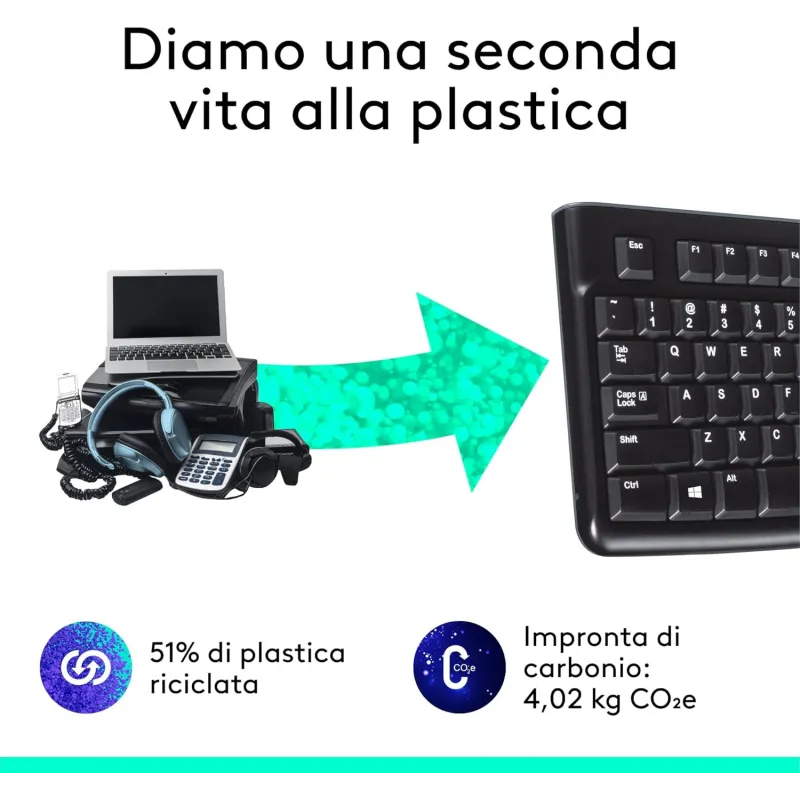 Tastiera Logitech K120 Con Cavo Plug-and-Play Nera