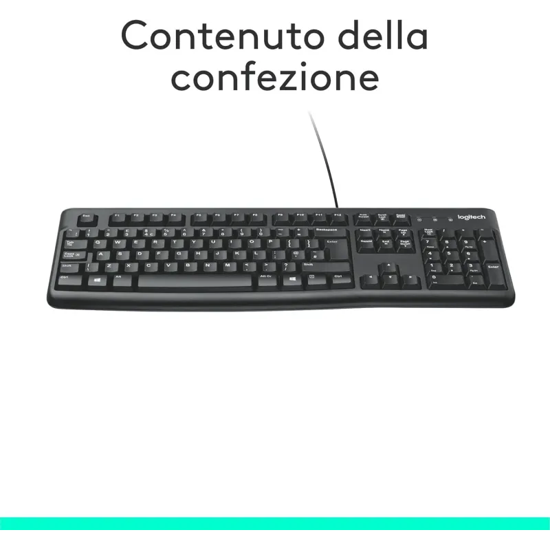 Tastiera Logitech K120 Con Cavo Plug-and-Play Nera