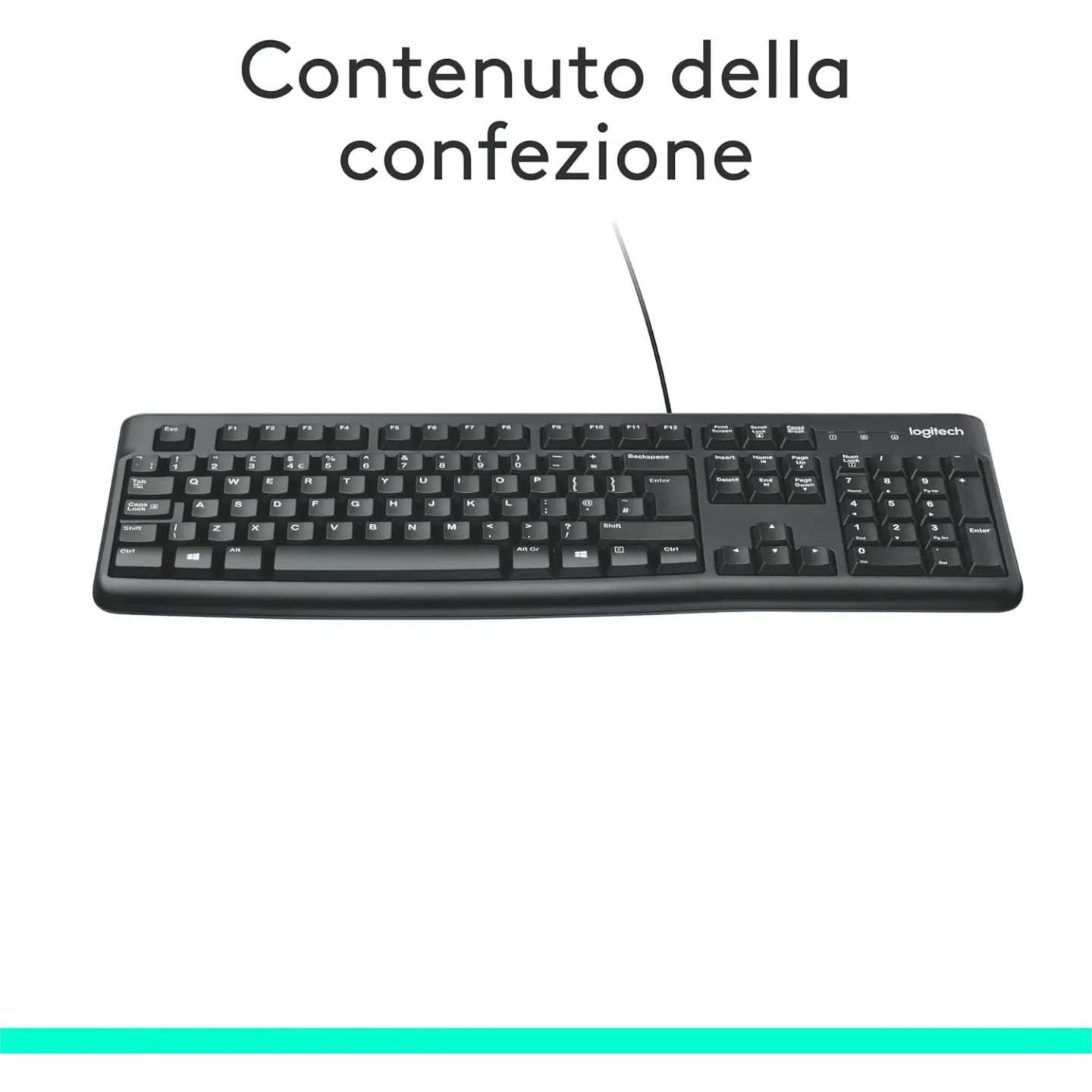 Tastiera Logitech K120 Con Cavo Plug-and-Play Nera