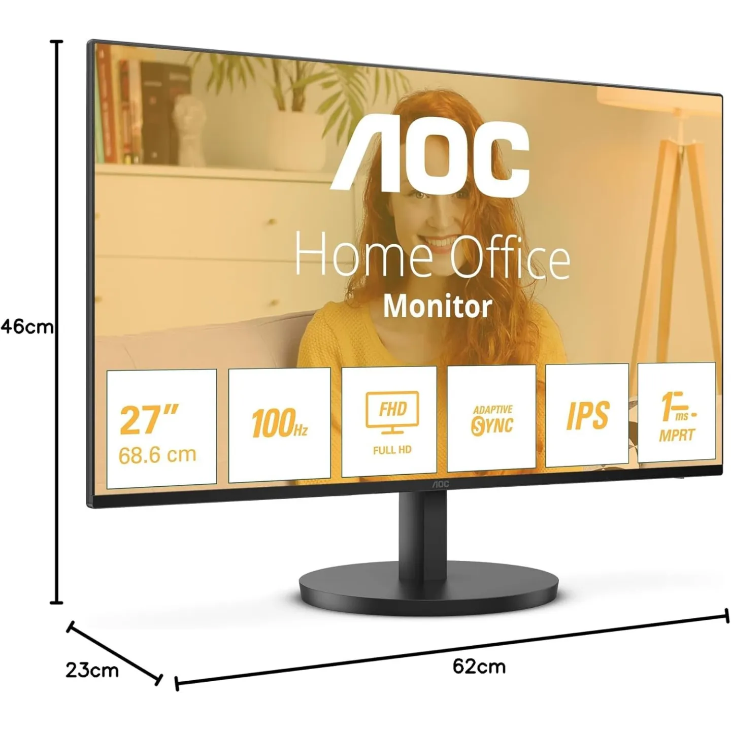 Monitor AOC 27'' IPS 100Hz Full HD Wide Frameless 27B3HA2