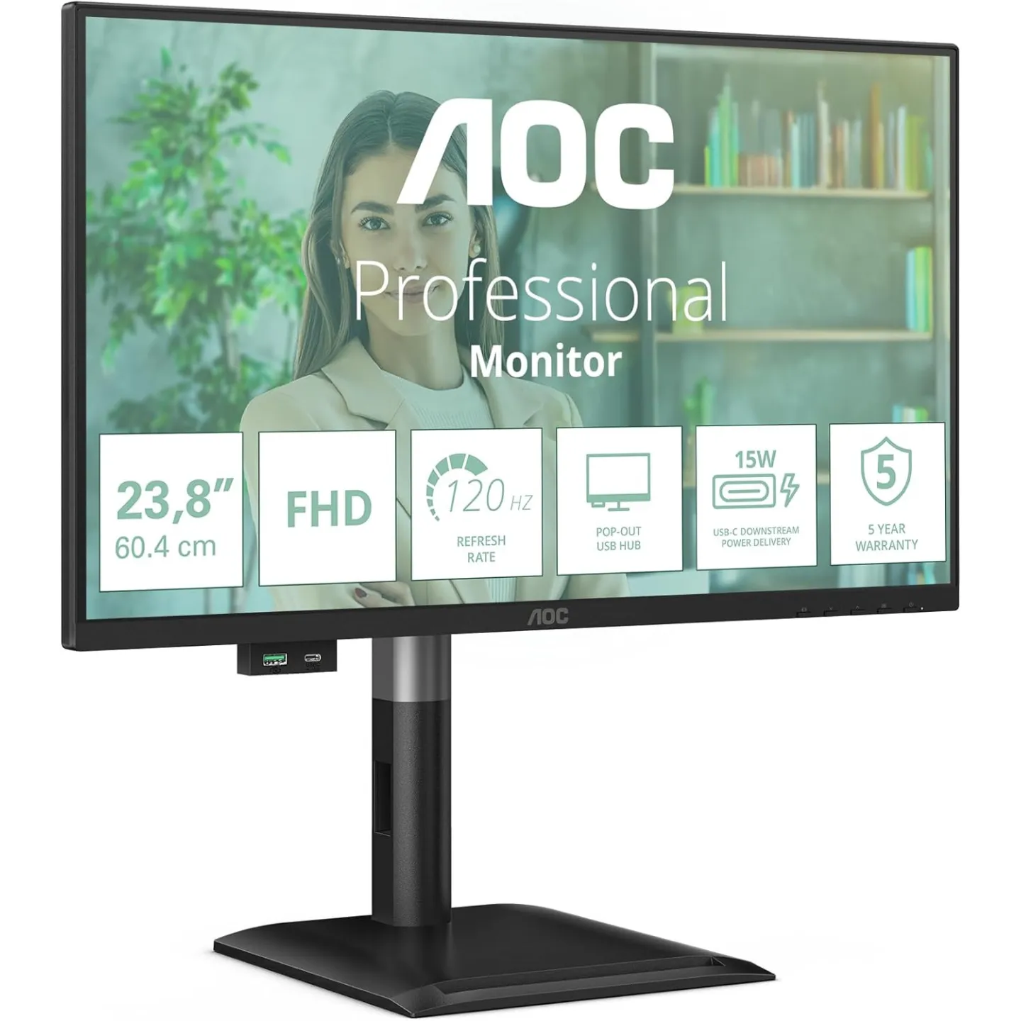 Monitor AOC 23.8 pollici IPS 120Hz Full HD Wide Frameless 24P4U