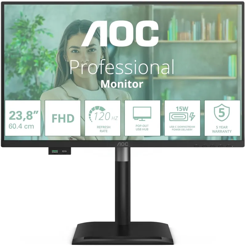 Monitor AOC 23.8 pollici IPS 120Hz Full HD Wide Frameless 24P4U