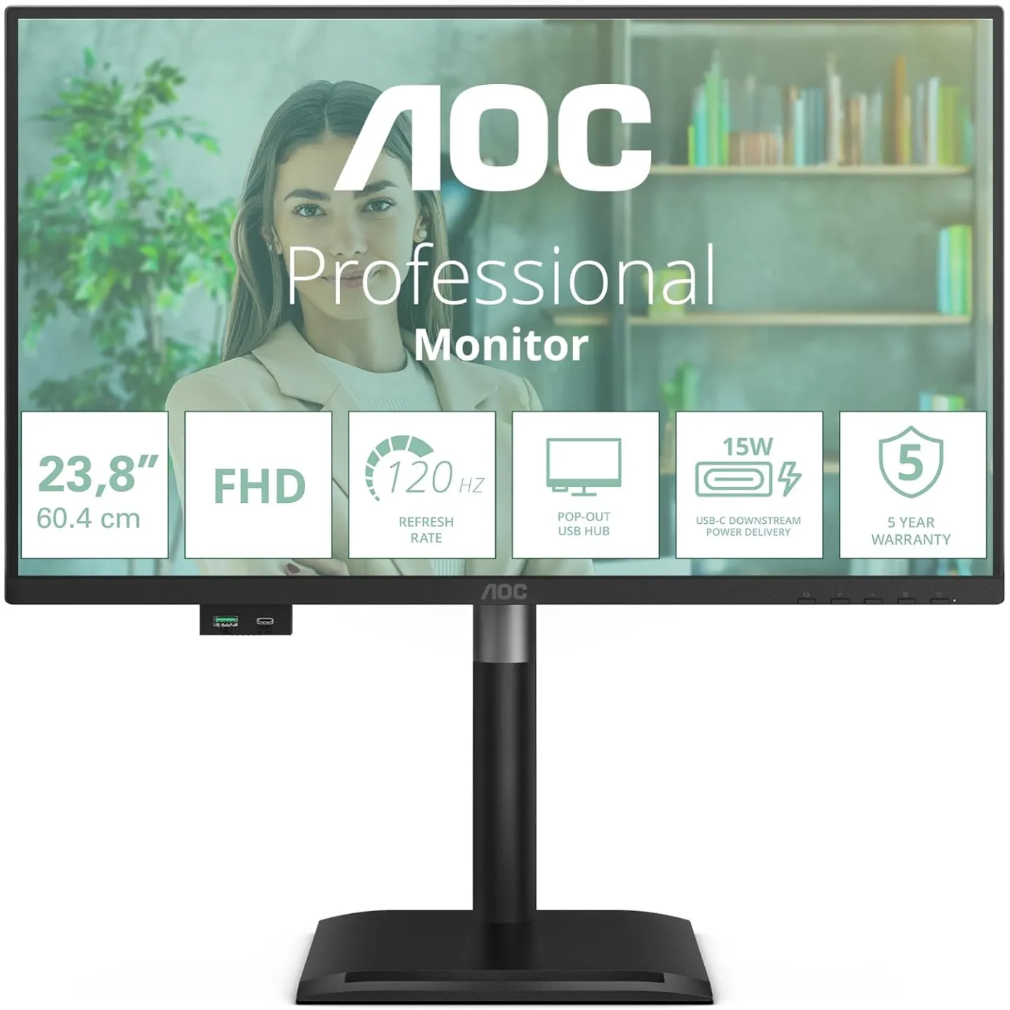 Monitor AOC 23.8 pollici IPS 120Hz Full HD Wide Frameless 24P4U