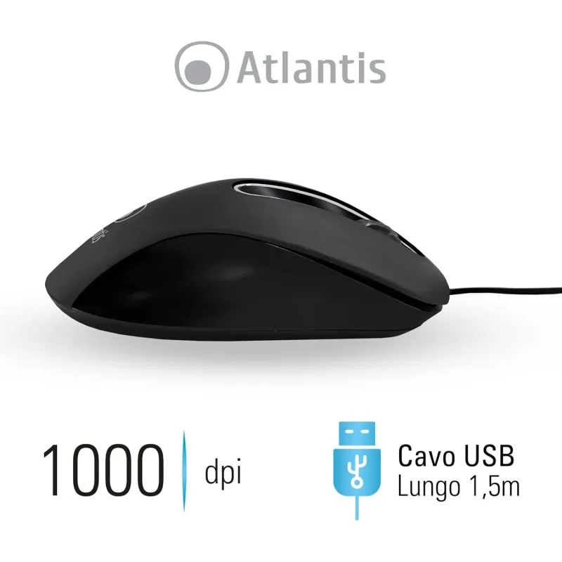 Mouse USB Atlantis P009 Optistar USB OTTICO
