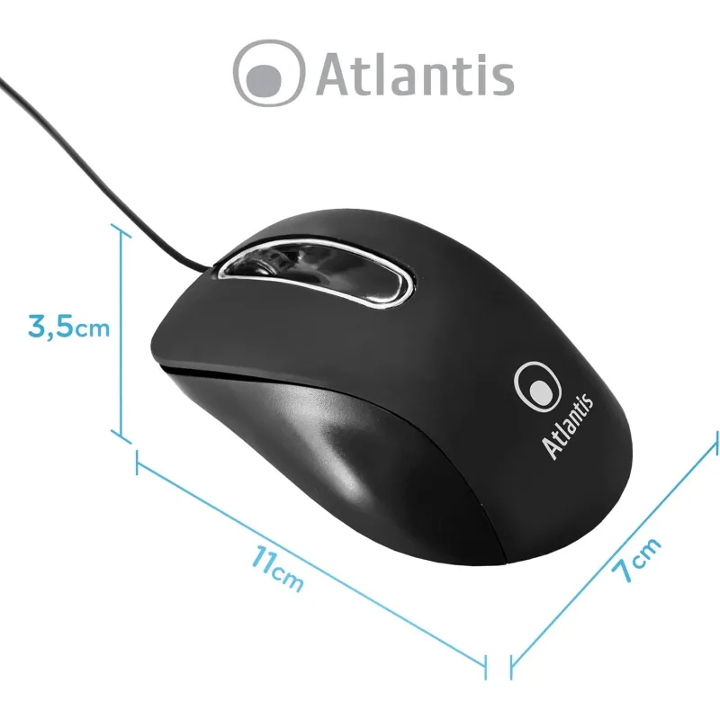 Mouse USB Atlantis P009 Optistar USB OTTICO
