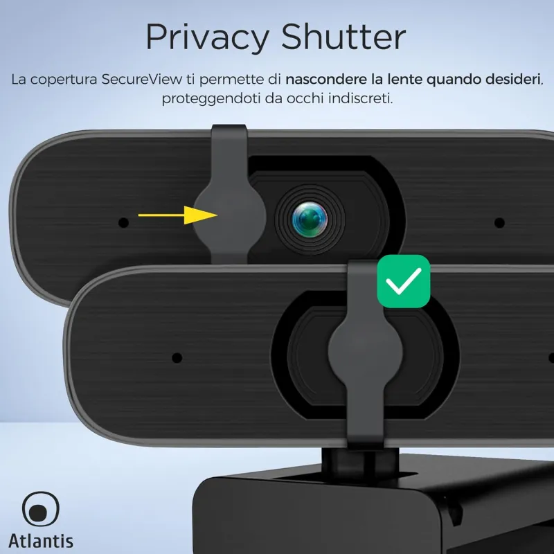 Webcam 2K Atlantis P015-U965HD Full HD 5 Mpixel 2560x1944 30 fps