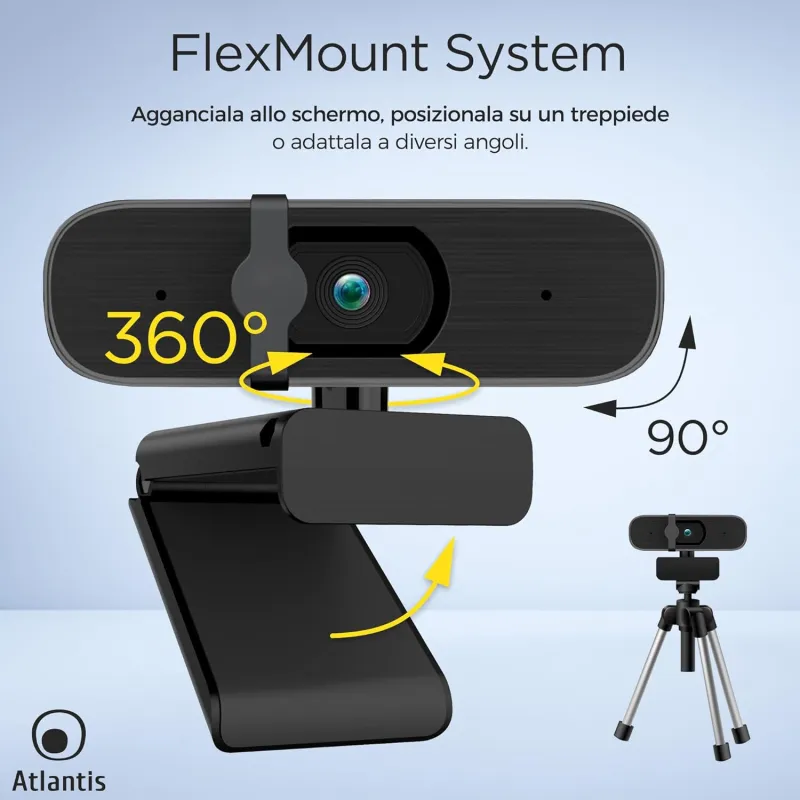 Webcam 2K Atlantis P015-U965HD Full HD 5 Mpixel 2560x1944 30 fps