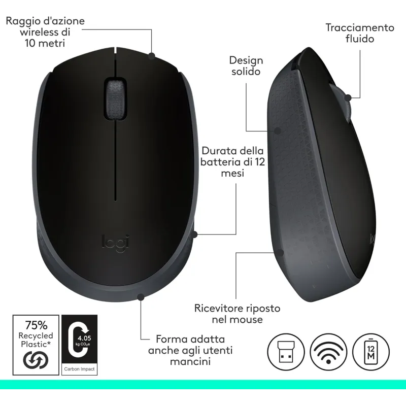 Mouse Logitech B170 Wireless Ottico