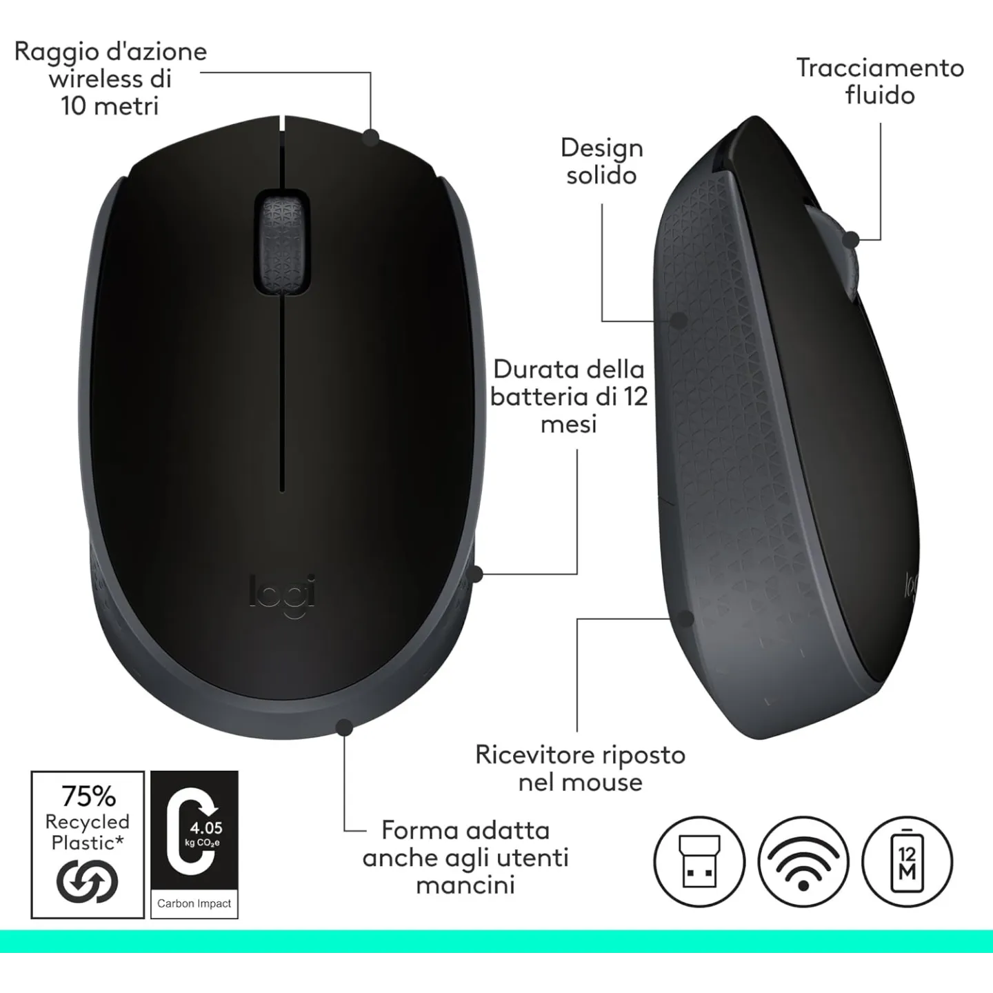 Mouse Logitech B170 Wireless Ottico