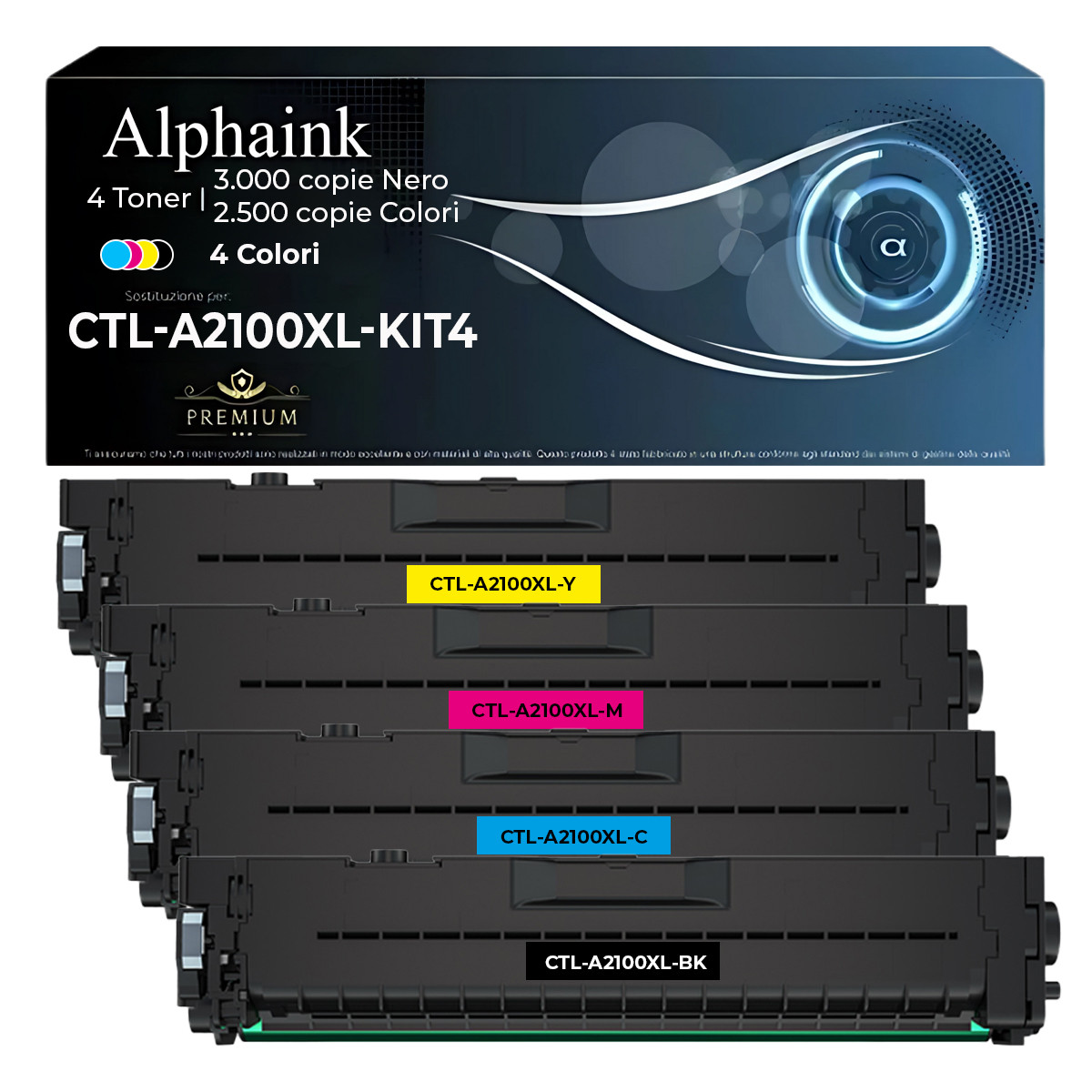 Kit 4 Colori Toner Alta Capacità CTL-A2100XL Compatibile Pantum