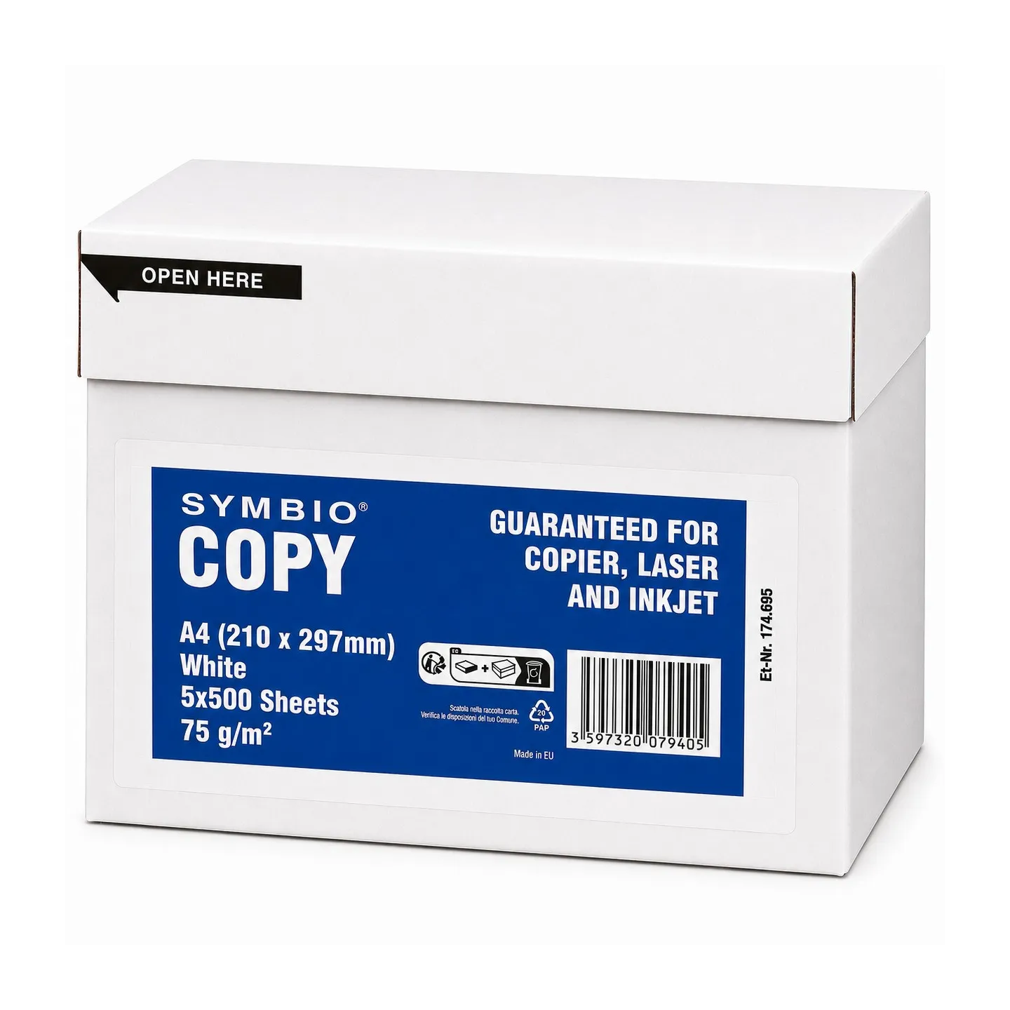 Confezione da 10 Risme Symbio Copy Carta A4 75 gr