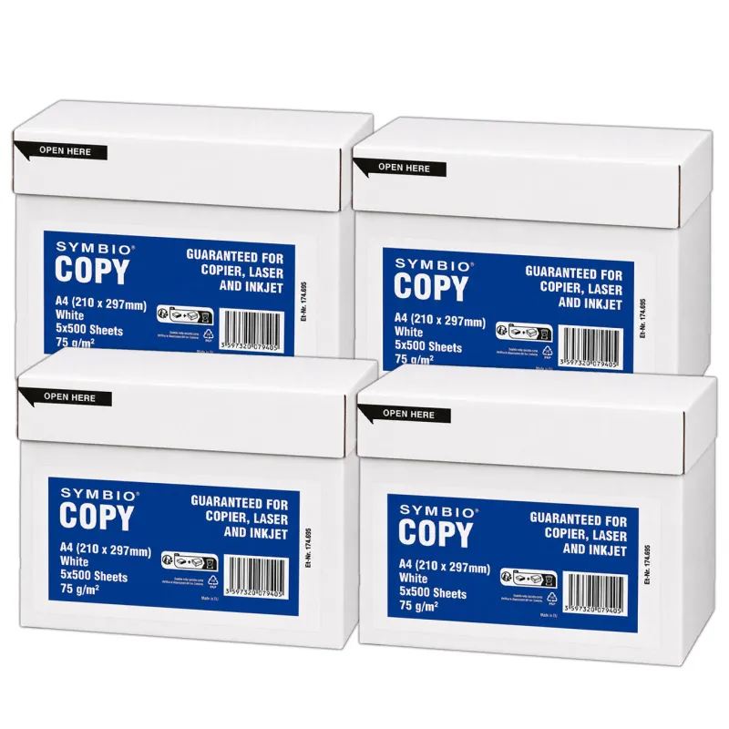 Confezione da 20 Risme Symbio Copy Carta A4 75 gr