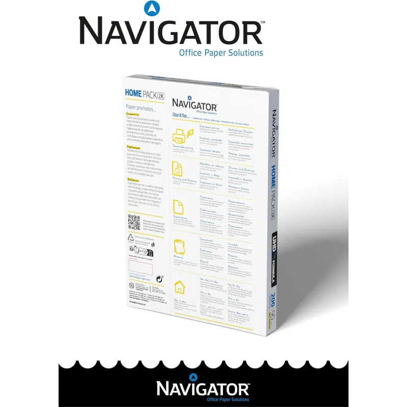 Navigator Home Pack 2X A4 90 gr - 1 risma da 200 fogli