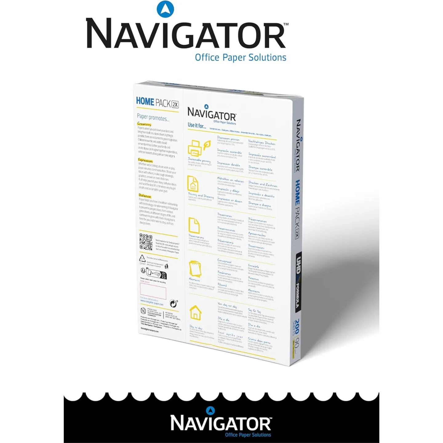 Navigator Home Pack 2X A4 90 gr - 1 risma da 200 fogli
