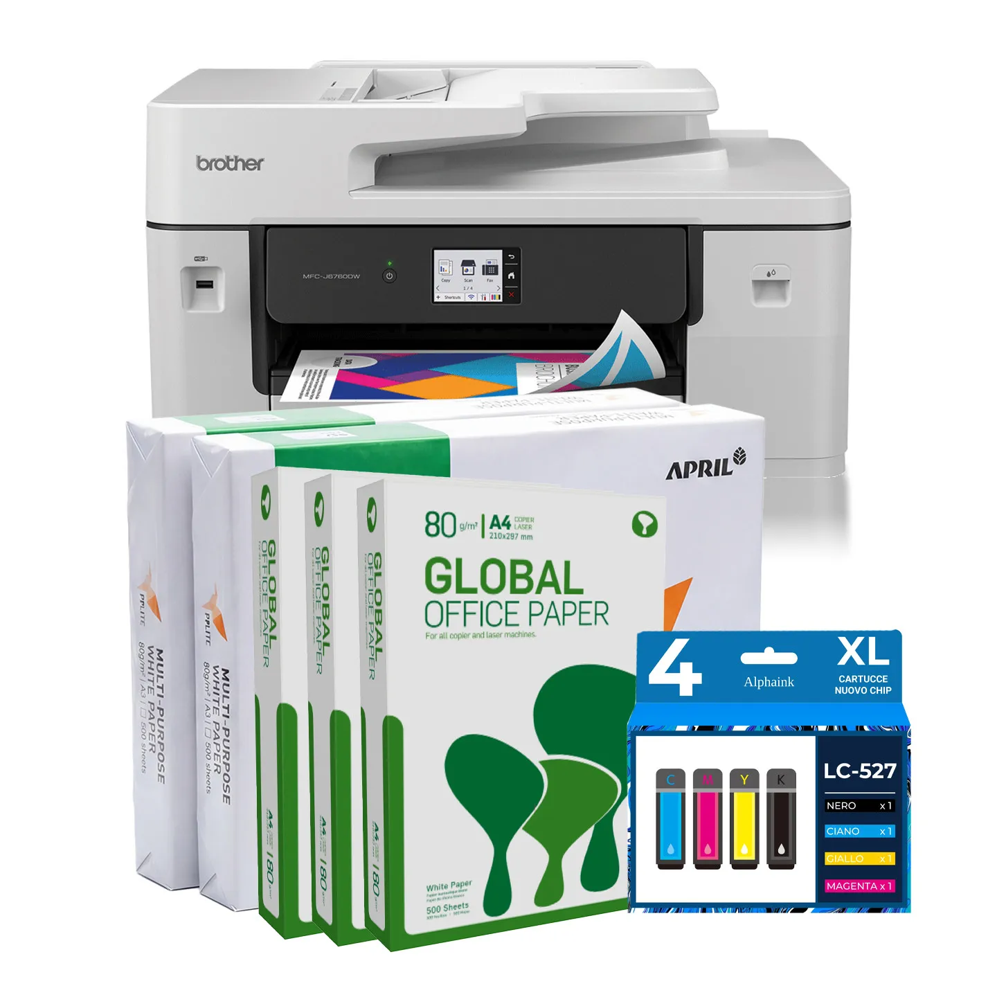 Bundle ALL INCLUSIVE Brother MFC-J6760DW con carta A3 e A4