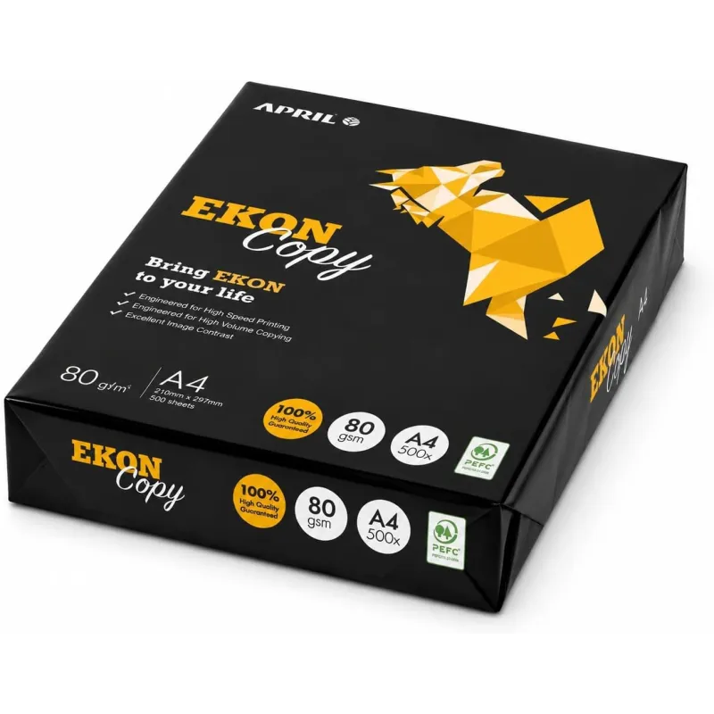 EKON Carta A4 80gr – 10 Risme da 500 Fogli
